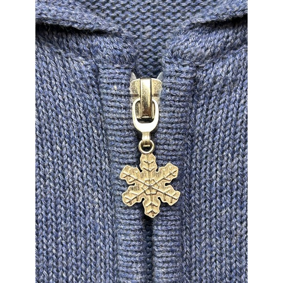 Southern Lady Blue Cardinal Snowflake Knit Vest Womens 1X Zip Collar Winter - Picture 6 of 8